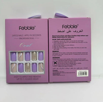 Febble - Lilac Purple Glitter Mix Press-On Nails